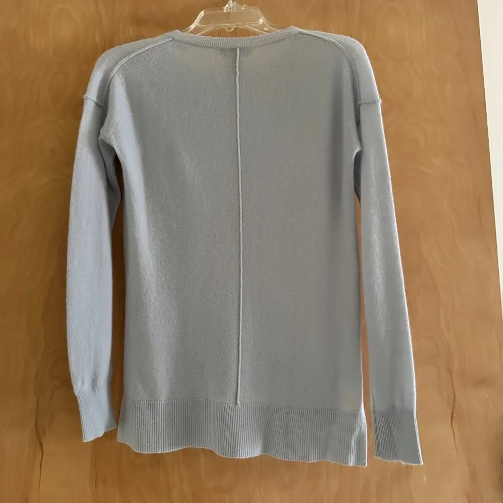 Women's Light Blue Crew Neck Sweater - Picture 6 of 7
